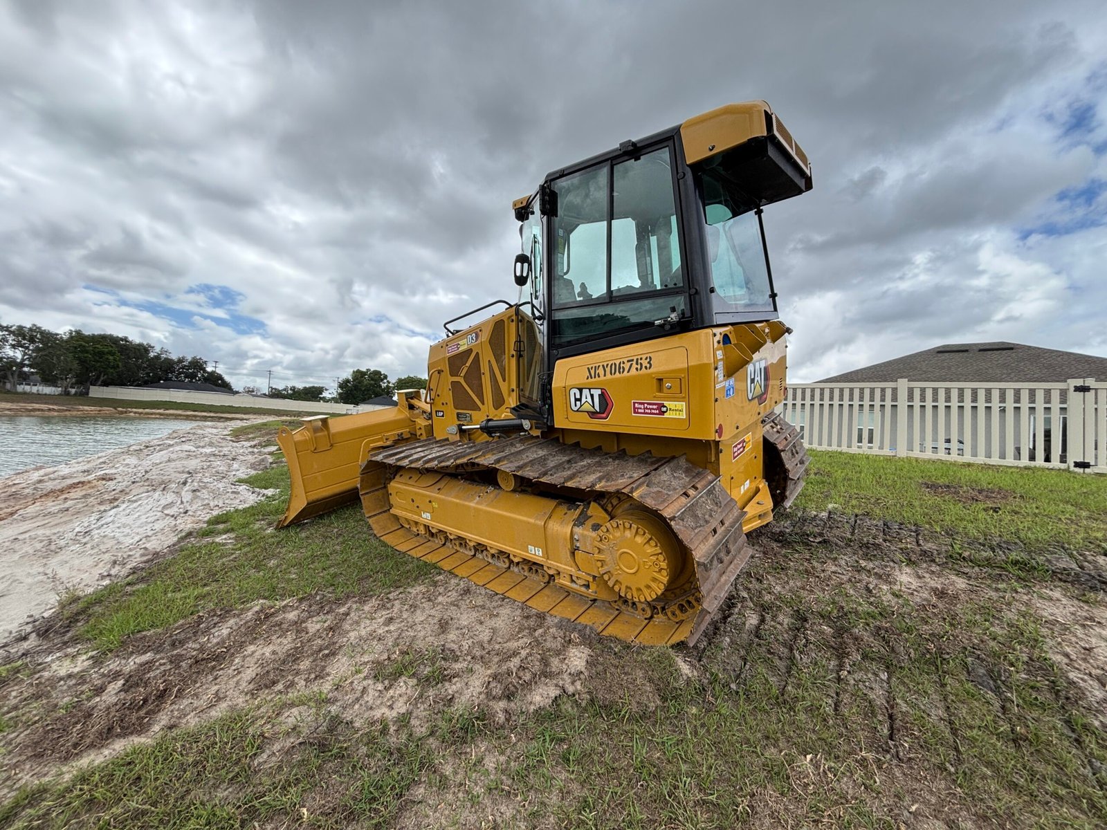 Cat D3 Dozer preparing to grade site